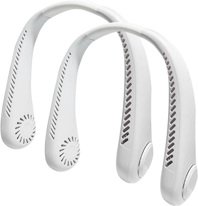 Main image of The Best Portable Neck Fan | Rechargeable Battery Wearable Personal Fan | Cooling Necklace Fan Design | USB Rechargeable(White,2PCS)