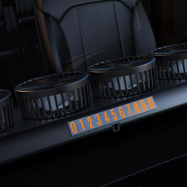 Alt view image 6 of 7 - Desktop Car 4 Head Cooling Fan with 3 Speed Setting and 360 Degree Rotation Car Accessories Fan Texture