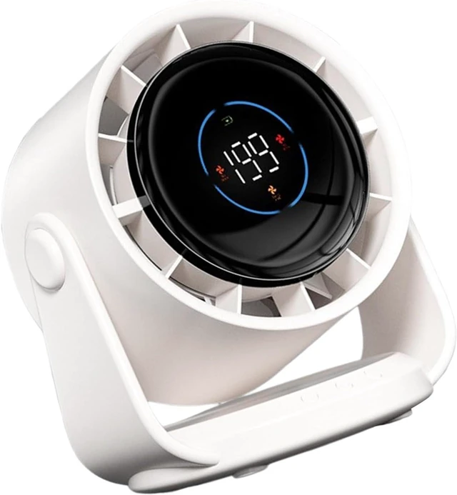 Alt view image 7 of 7 - Portable Fan Adjustable Cooling Fan Digital Display USB Indoor Suitable for Indoor Use Digital Display