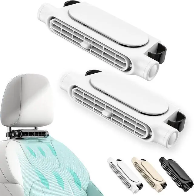 Main image of Car Fan for Backseat Driver, Car Seat Fan for Driver & Back Seat, USB Backseat Fan for Kids Baby Rear Facing with 3 Adjustable Wind Speeds for Most Cars Vehicle Jeep Van RV Truck (2 Pcs White)