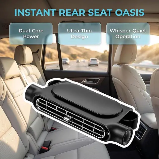 Alt view image 2 of 7 - Car Fan for Backseat Driver, Car Seat Fan for Driver & Back Seat, USB Backseat Fan for Kids Baby Rear Facing with 3 Adjustable Wind Speeds for Most Cars Vehicle Jeep Van RV Truck (2 Pcs White)