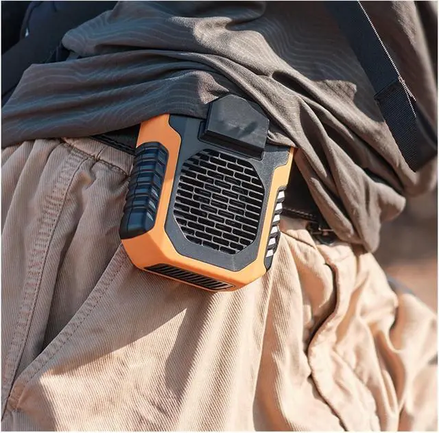 Alt view image 5 of 7 - Portable Waist Fan, Portable USB Rechargeable Bladeless Waist Clip And Neck Fan With Power Bank Function For Outdoor Use(Dark Green)