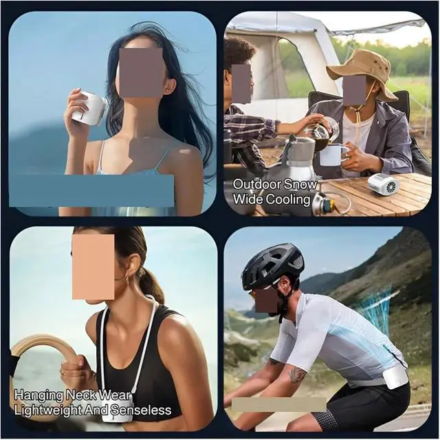 Alt view image 4 of 5 - Portable Waist Fan, Waist Clip Cooling Fan USB Rechargeable High Speed Semiconductor For Outdoor Work And Camping(Navy blue)