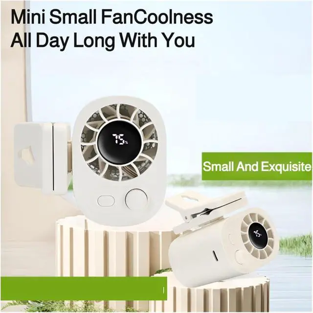 Alt view image 2 of 5 - Portable Waist Fan, Mini Clip Fan Neck Waist Fan USB Rechargeable Belt Clip Fan For Outdoor Travel Strong Airflow Mini Fan(White)