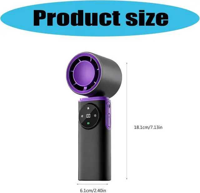 Alt view image 4 of 7 - Portable Outdoor Handheld Fan 0-100 Speed Small Cooling USB Rechargeable Control Cooling with Cold Compress Quiet Handheld for Use