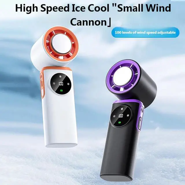 Alt view image 6 of 7 - Portable Outdoor Handheld Fan 0-100 Speed Small Cooling USB Rechargeable Control Cooling with Cold Compress Quiet Handheld for Use