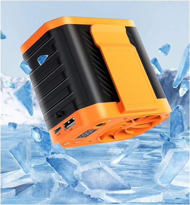 Alt view image 2 of 3 - Portable Waist Fan, Portable Waist Clip Fan USB Rechargeable Strong Wind Cooling Fan For Outdoor Work And Construction Use(Orange)