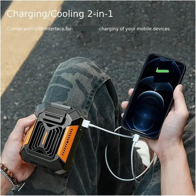 Alt view image 3 of 5 - Portable Waist Fan, Mini Waist Clip Fan USB Rechargeable Portable Neck Hanging Cooling Fan For Outdoor Work School And Travel(Green)