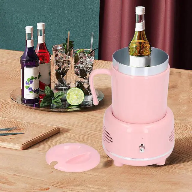 Main image of Drink Chiller with Sturdy Aluminium Body, Instant Chiller for Drinks with Fast Cooling Heating, Stable Nonslip Cup Warmer for Daily Coffee Beverage Use (Pink)