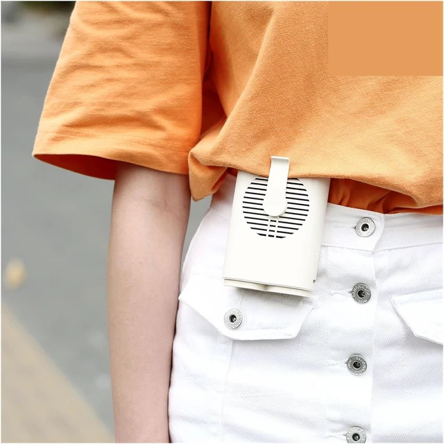 Alt view image 3 of 5 - Portable Waist Fan, Outdoor Portable Hanging Waist Fan Bladeless Mini Handheld Fan Usb Rechargeable Portable Fan(Green)