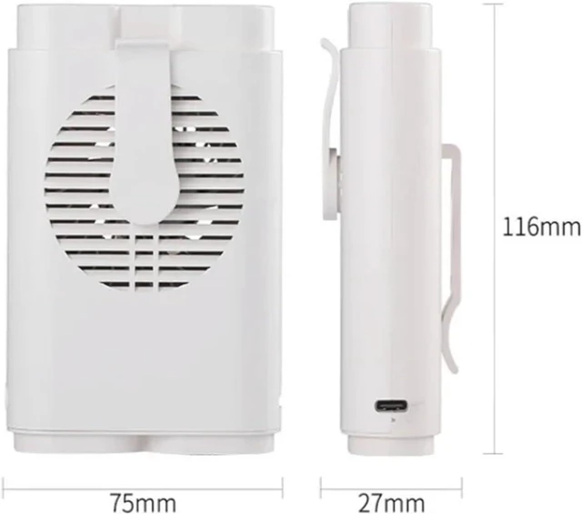 Alt view image 5 of 5 - Portable Waist Fan, Outdoor Portable Hanging Waist Fan Bladeless Mini Handheld Fan Usb Rechargeable Portable Fan(Green)