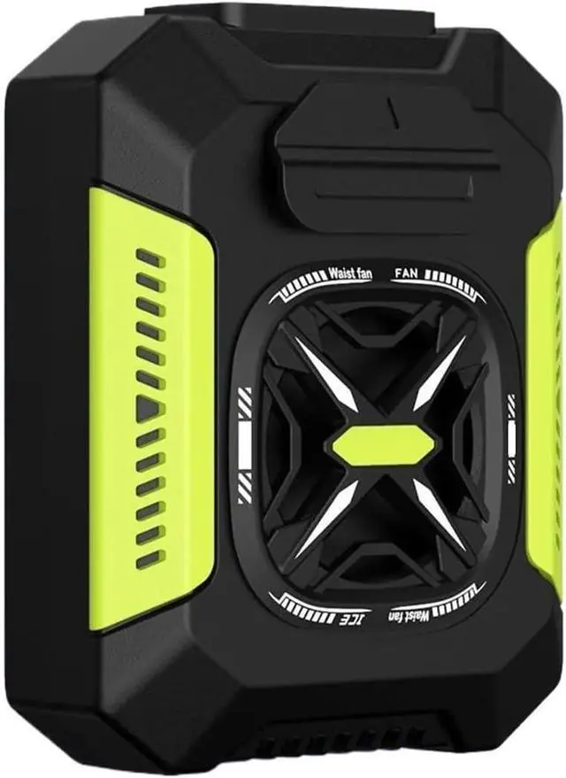 Main image of Portable Waist Fan, Portable Waist Clip Fan Multifunction Mini Outdoor USB Rechargeable Hanging Neck Fan Waist Fans With LED Lights(Green)