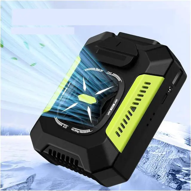 Alt view image 3 of 6 - Portable Waist Fan, Portable Waist Clip Fan Multifunction Mini Outdoor USB Rechargeable Hanging Neck Fan Waist Fans With LED Lights(Green)