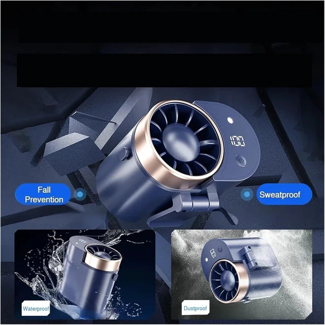 Alt view image 4 of 6 - Portable Waist Fan, USB Rechargeable Waist Clip Fan Portable Strong Airflow Cooling Fan For Outdoor Work Travel(Navy blue)