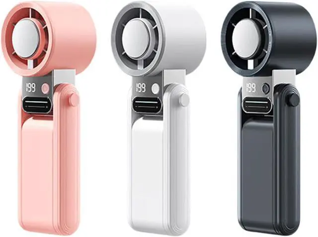 Alt view image 4 of 7 - Foldable Handheld Fan with 199 Adjustable Speed Quiet USB Rechargeable Desk for Indoor Outdoor Use Birthday Holiday Usb Rechargeable Handheld for Outdoor