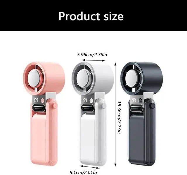 Alt view image 5 of 7 - Foldable Handheld Fan with 199 Adjustable Speed Quiet USB Rechargeable Desk for Indoor Outdoor Use Birthday Holiday Usb Rechargeable Handheld for Outdoor