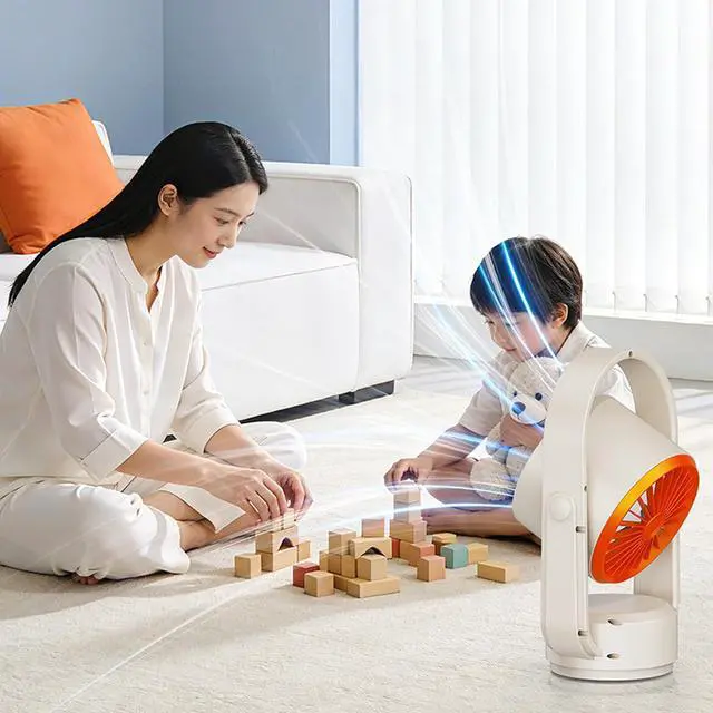 Alt view image 2 of 7 - Compact Design Portable USB Fan with 100 Speeds and 1800mAh Battery Air Circulation Fan Suitable for Desk Cooling