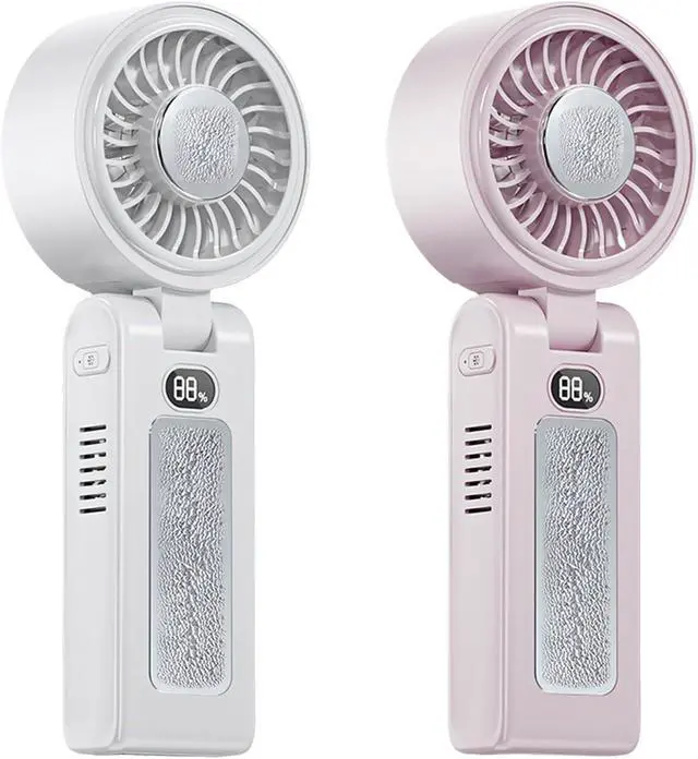 Alt view image 6 of 7 - Small USB Operated Hand Fan with Adjustable Speeds and Rechargeable 3600mAh Battery Texture for Hot Weather