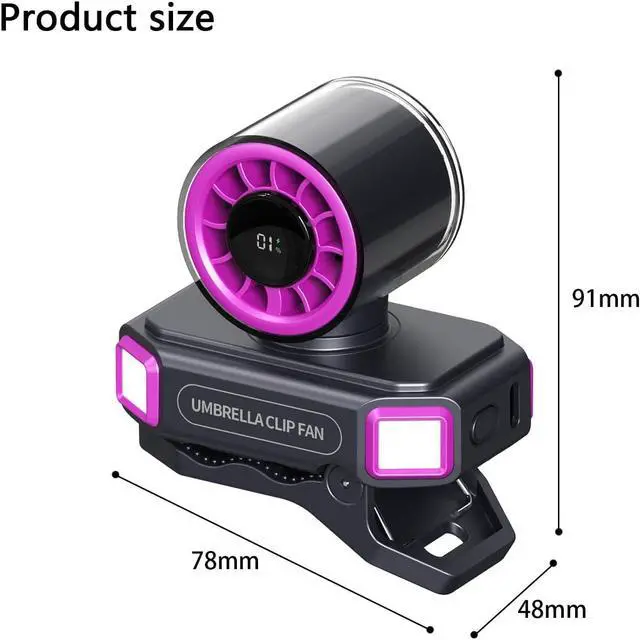 Alt view image 7 of 7 - High Speed Small Clip Fan Low Noise Portable USB Rechargeable Electric Fan for Home Offices Travel Cooling Enduring