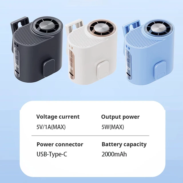 Alt view image 5 of 7 - Speed Small Clip Fan Low Noise Portable USB Rechargeable Electric for Home Offices Travel Cooling Enduring Clip on Cooling