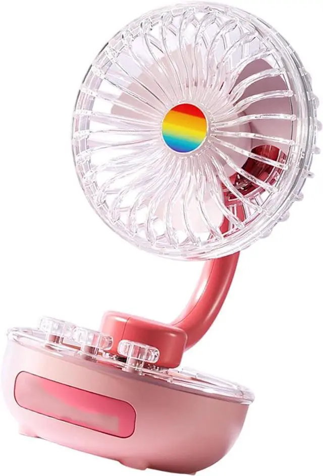 Main image of Portable Desktop Fan USB Rechargeable Desk Outdoor Desk Fan with LED Light 3 Speed Portable Desktop for Bedroom