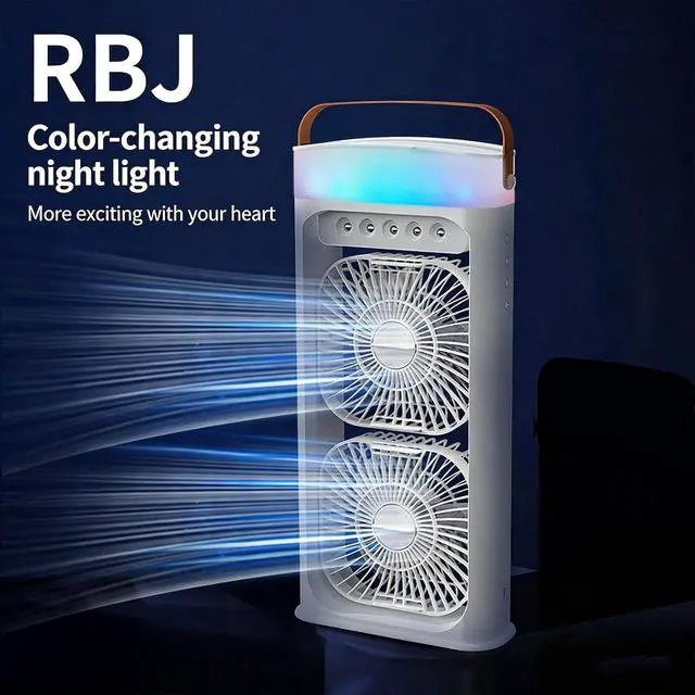 Alt view image 6 of 7 - Portable Head Mists Fan with 500ML Water and Night Light for Home Outdoor Use