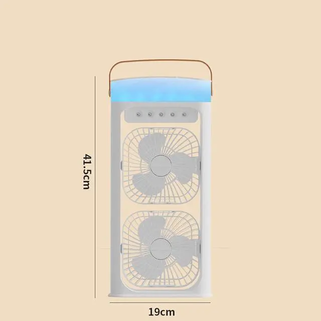Alt view image 7 of 7 - Portable Head Mists Fan with 500ML Water and Night Light for Home Outdoor Use