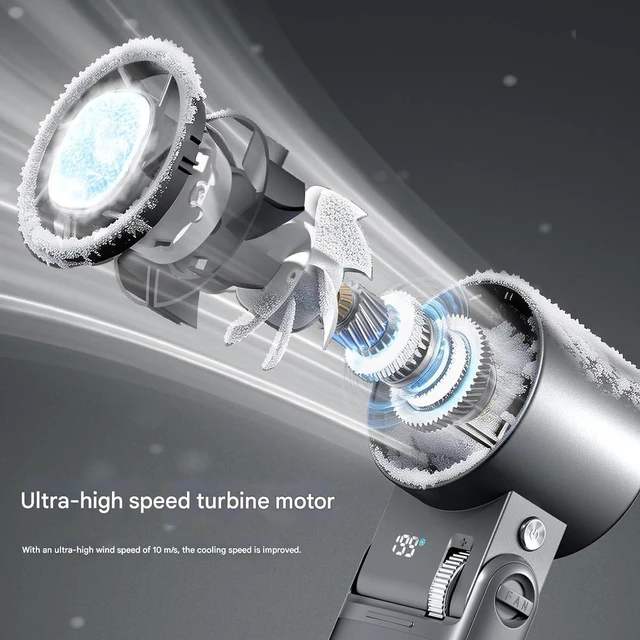 Alt view image 3 of 7 - Light Weight Adjustable Ice Compress High Speed Cooling Fan USB Rechargeable Handheld Fan for Outdoor Offices Home