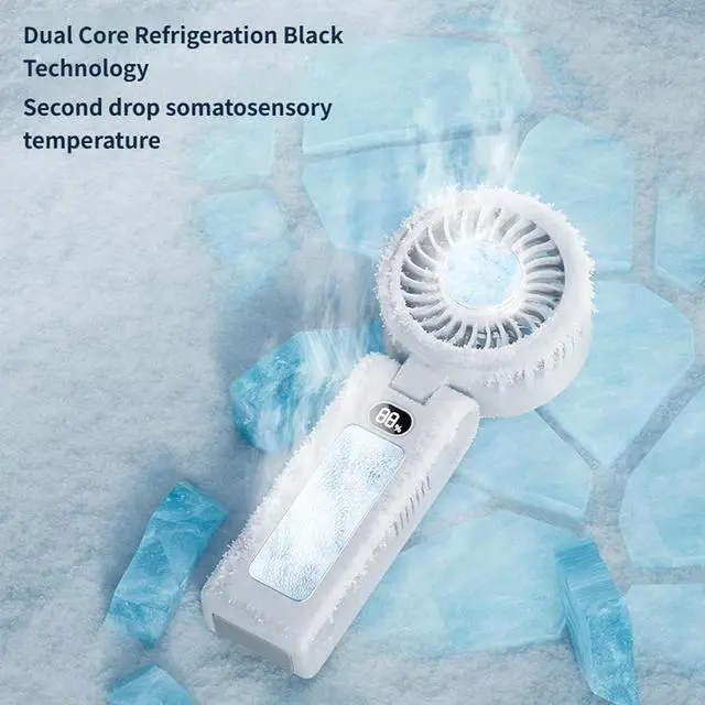 Alt view image 3 of 7 - Small USB Operated Hand Fan with Adjustable Speeds and Rechargeable 3600mAh Battery Texture for Hot Weather