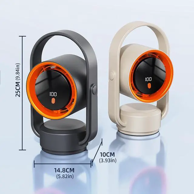 Alt view image 4 of 7 - Compact Design Portable USB Fan with 100 Speeds and 1800mAh Battery Air Circulation Fan Suitable for Desk Cooling