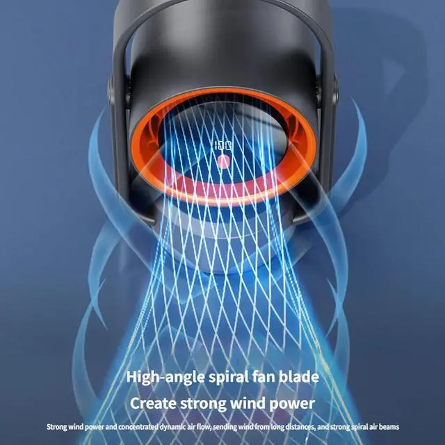 Alt view image 6 of 7 - Compact Design Portable USB Fan with 100 Speeds and 1800mAh Battery Air Circulation Fan Suitable for Desk Cooling