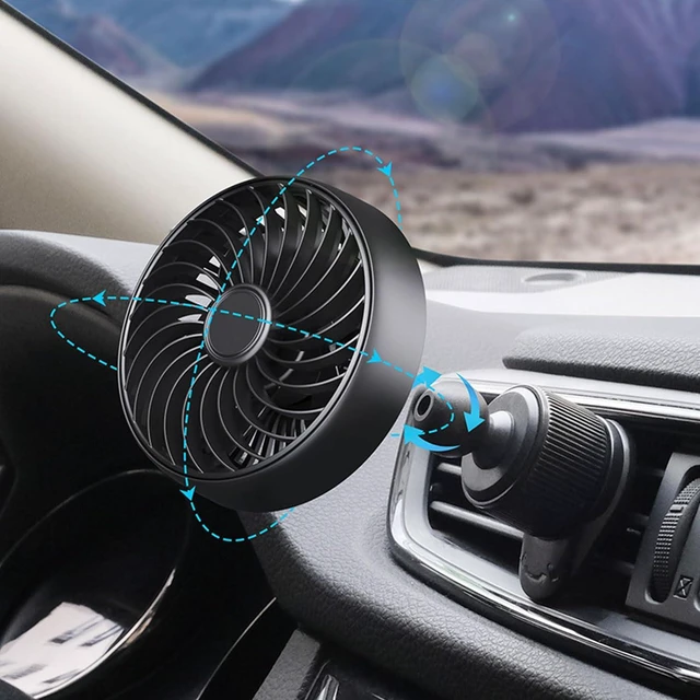 Alt view image 5 of 7 - Twin Head Car Fan with Full Rotation and Built in Phone Holder for Dashboard Or Home Use USB Powered