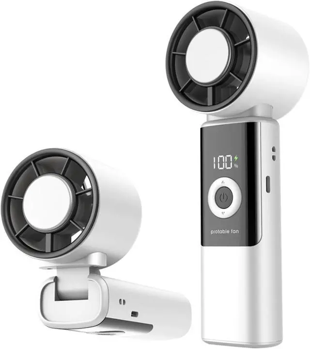 Alt view image 5 of 7 - Speed Rechargeable Fan Portable with LED Screen for and Makeup Outdoor Portable Handheld Digital Fan