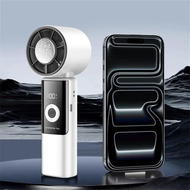 Alt view image 4 of 7 - Speed Rechargeable Fan Portable with LED Screen for and Makeup Outdoor Portable Handheld Digital Fan