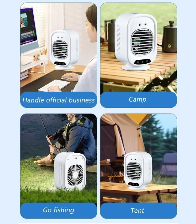 Alt view image 2 of 7 - Space Saving Misting Fan USB Rechargeable Practical Cooling Fan for Office
