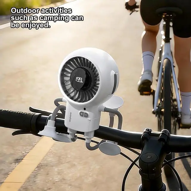 Alt view image 2 of 7 - Foldable Digital Display USB Powered Cartoon Shaped Desktop Fan with 3 Speed Settings and Bendable Stand for Home Work T