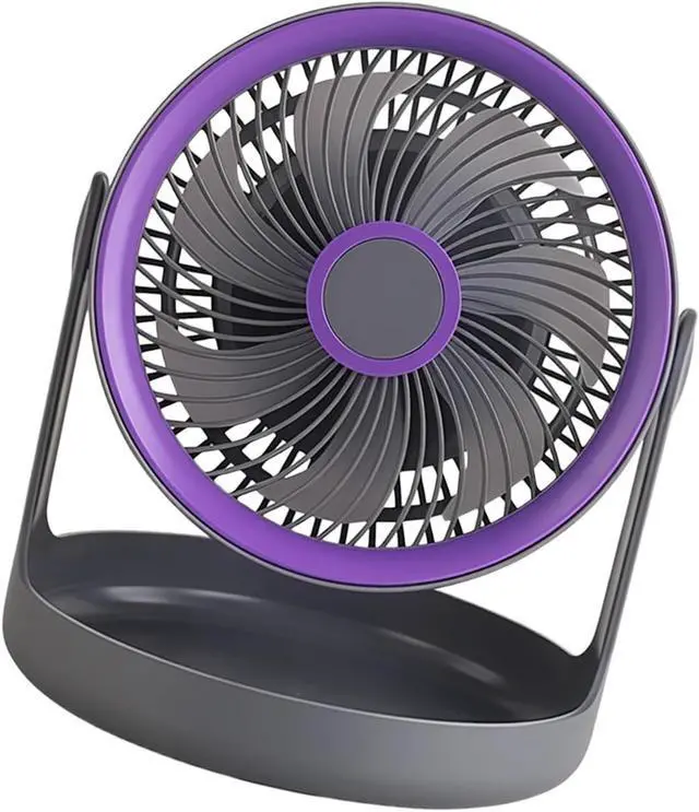 Alt view image 7 of 7 - Compact Portable Desktop Electric Fan with Storage Base 3 Speed Adjustable USB Rechargeable Fan for Dorm Offices Travel