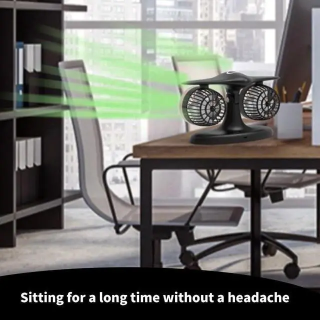 Alt view image 4 of 7 - Multifunctional Camping Fan Rechargable Desktop Fan 8000mAh Double Head Camping Fan Cooling Fan Desk Fan
