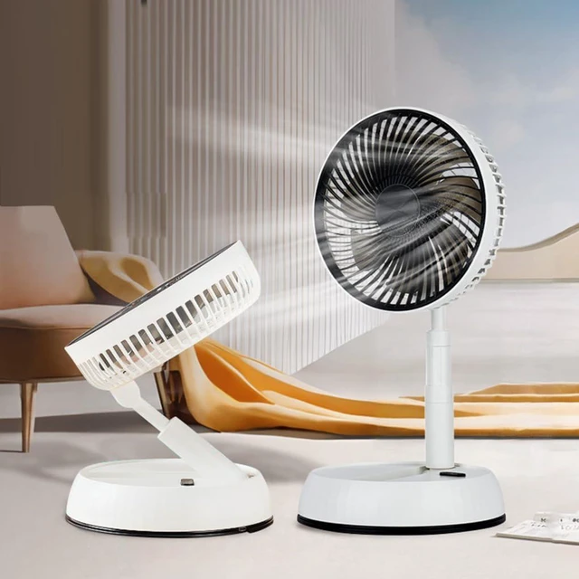 Alt view image 2 of 7 - Air Cooling Fan Travel Fan Small Desk Fan USB Fan Foldable Fan Travel Fan Storage Fan Quiet Fan Folding Fan Floor Fan