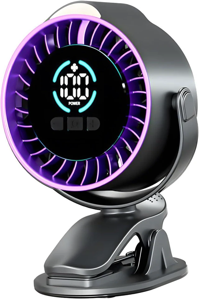 Alt view image 4 of 7 - Low Noise Clip On Desk Fan with 100 Speed Settings and Built in Display for Home Study Use