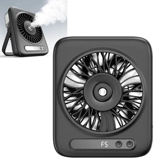 Alt view image 2 of 7 - Compact USB Desktop Air Mover with Humidifying Function and 4000mAh Battery for Work Home Use
