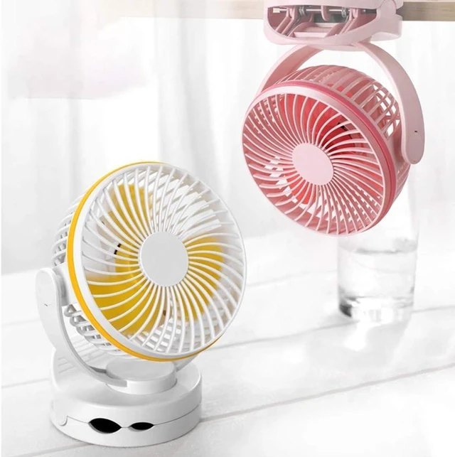 Alt view image 7 of 7 - 4 Speeds Adjustable Portable USB Table Fan Clip-on Type Rechargeable Cooling Fan