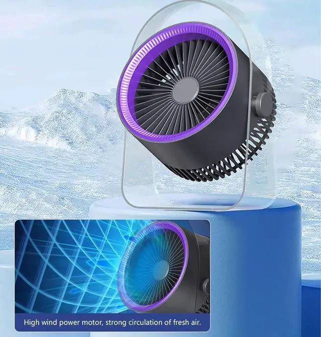 Alt view image 7 of 7 - USB Charging Desktop Fan Wall Mounted 3 Speeds Electric Cooling Fan for Office