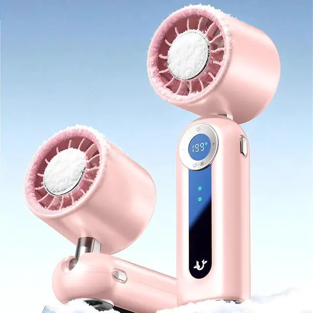 Alt view image 5 of 7 - USB Folding Handheld Fan with Adjustable Speeds and Rechargeable 4000mAh Battery Texture for Hot Weather Elegant Wearable Fan