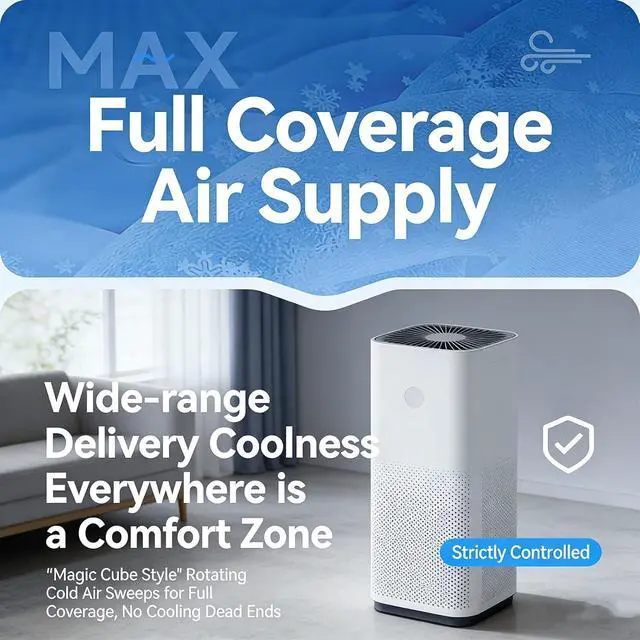 Alt view image 7 of 7 - Double Head Rechargeable Table Cooling Device with 4000mAh Battery and 6 Speed Settings for Home Sleeping Area Desktop U