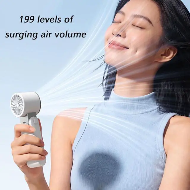 Alt view image 4 of 7 - Portable Cooling Fan Powerful Handheld Fan with Cold Compress 199 Speed USB Rechargeable Travel Camping Outdoor