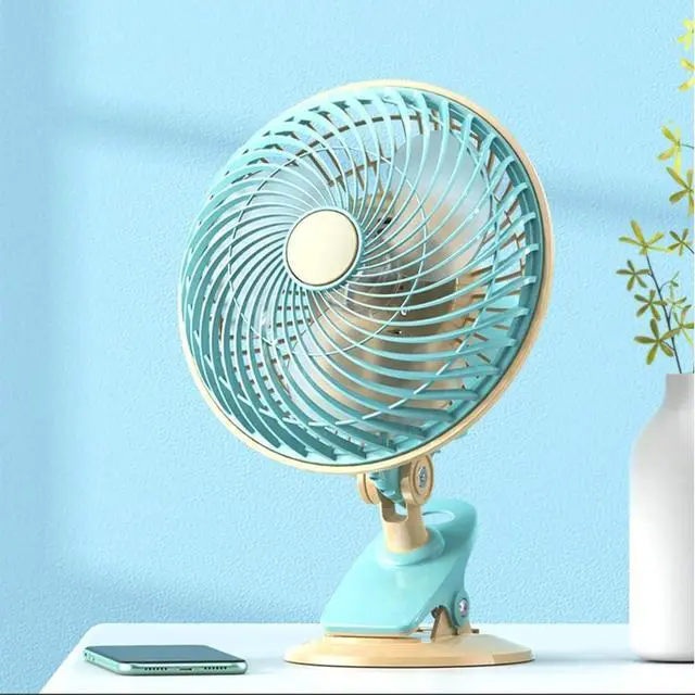 Alt view image 2 of 6 - USB Fans Desktop Small Fan, Can Shake Head Small Electric Fan, Household Clip Fan Student Dormitory Bed (Color : Blue, Size : 22x35cm)