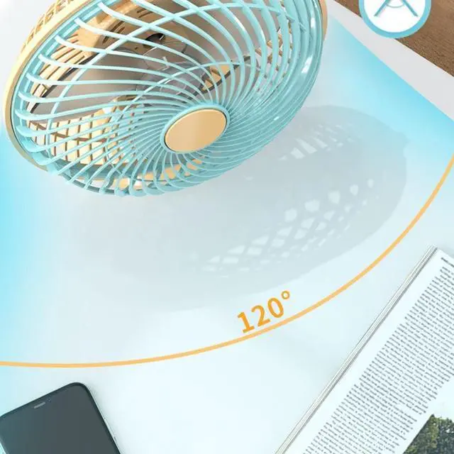 Alt view image 4 of 6 - USB Fans Desktop Small Fan, Can Shake Head Small Electric Fan, Household Clip Fan Student Dormitory Bed (Color : Blue, Size : 22x35cm)
