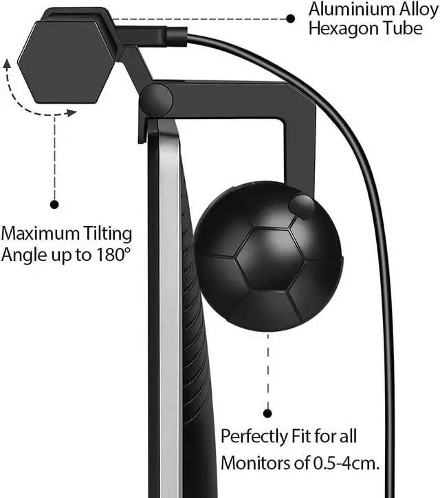 Alt view image 7 of 7 - USB LED Lamp for Computer Monitor - Adjustable Brightness & Color Temperature, USB Powered, Matte Graffiti Finish, 40 cm, 5W, Eye-Care, Easy Installation, Perfect for Reading, Laptop, and Study