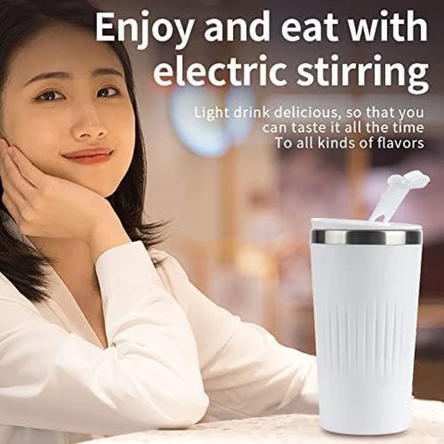 Alt view image 3 of 6 - USB Coffee Cup Rechargeable Heating Self Stirring Mixing Mug Warmer Coffee Capsule Cup (Black)